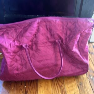 Vera Bradley lighted up wheeled duffel carry on plum quilted